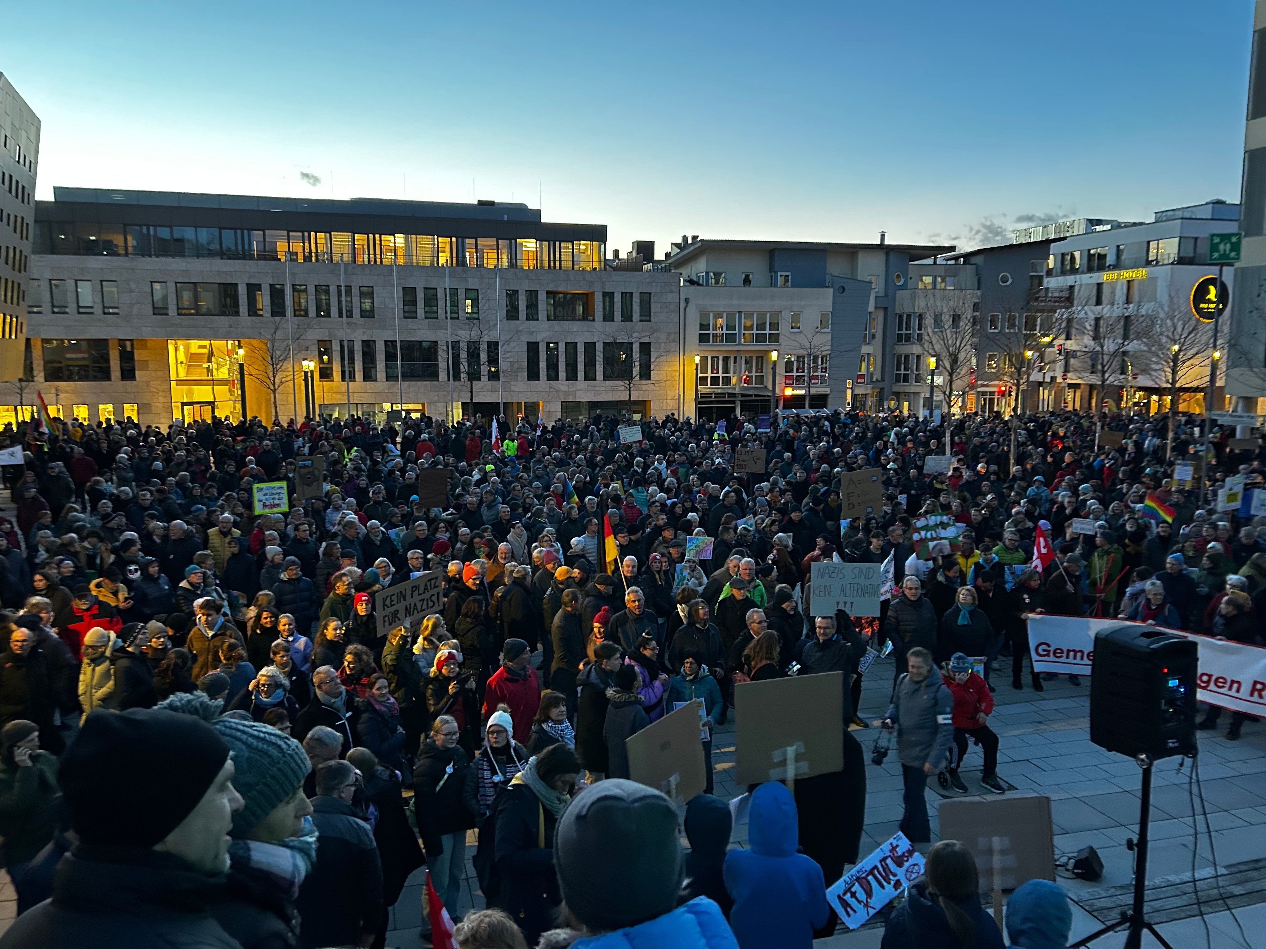 Demonstration against the right on 26.01.2024 in Ingelheim, Rhineland-Palatinate