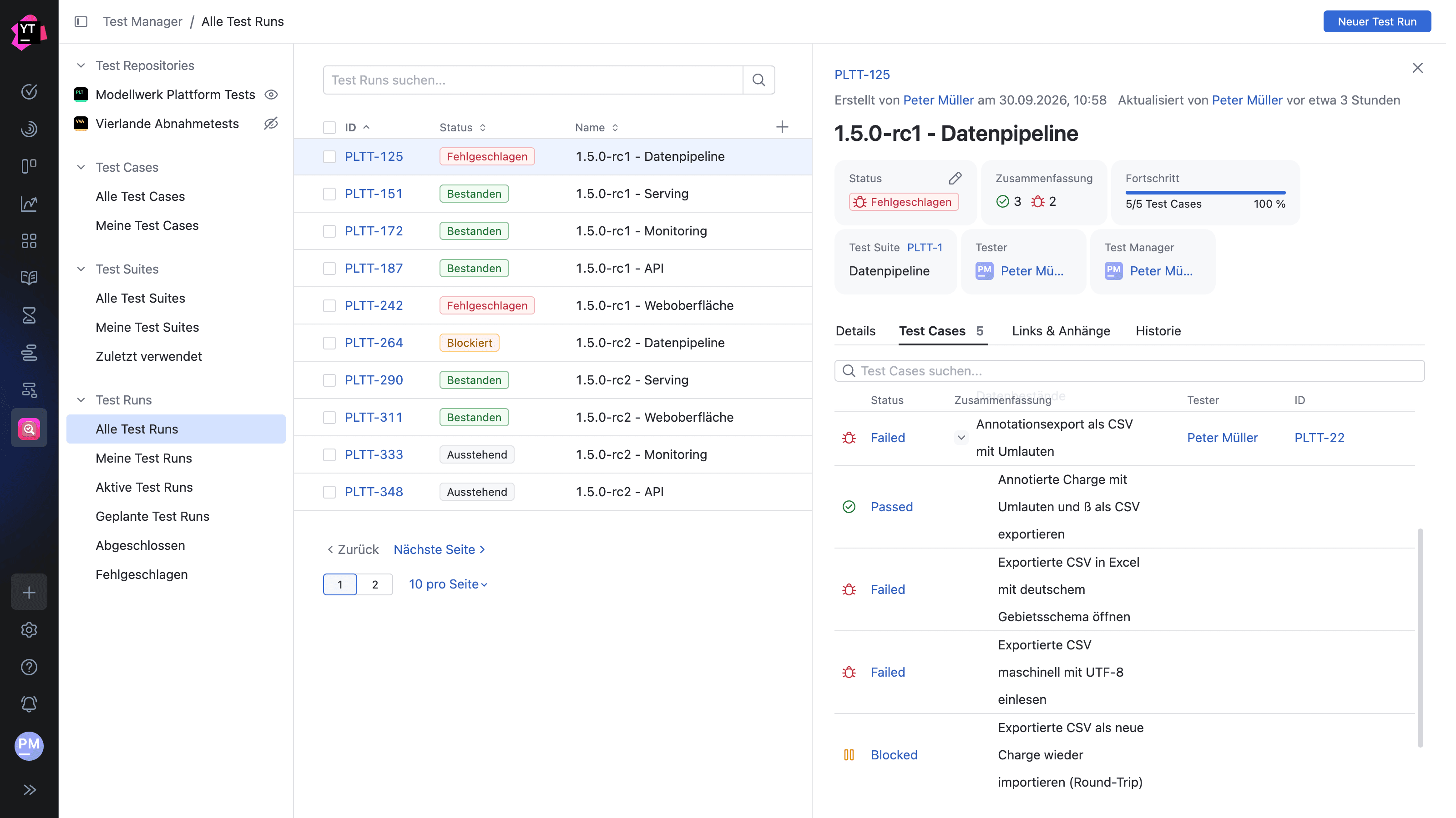 YouTrack " Test Manager " Test Runs Screenshot